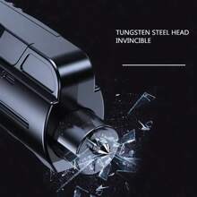 Martillo de emergencia para coche 2 en 1, multifunción, martillo de vidrio para ventanas de emergencia, cortador de cinturón de , llavero de aleación, herramienta de autorrescate HDKQ - Negro - Ver 7