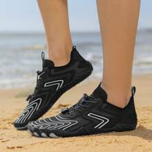 Unisexowe buty do przeprawy przez strumień i uprawiania sportów wodnych, biegania na świeżym powietrzu, jazdy na rowerze, plaży, jogi, fitnessu, kompleksowych butów treningowych - Czarne - Zobacz 8