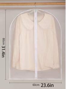 1 件衣服防尘罩，家用透明磨砂 PEVA 可洗收纳袋，大衣西装衣柜挂衣袋。