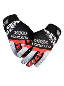 1 双骑行手套，兼容触摸屏，轻便，透气，防滑，适合骑摩托车和自行车 - 彩色 - 查看 3