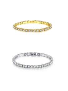 1 件时尚嘻哈全水晶链手链，适合男士和女士，优雅的礼物