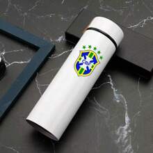 Personalized Football Team  Bottle With Led Digital Temperature Meter 500ml - Brasil Branco - 查看 1