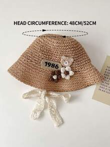 Toddler Summer Breathable Sun Ion Hat, Fashion Girl Baby Sun Visor Beach Bucket Hat