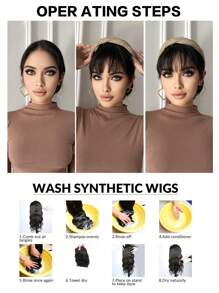 JENNIFER 6 英寸彩色编织头带刘海假发合成女士头带刘海适合女性日常佩戴 - 自然黑 - 查看 9