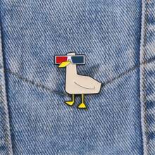 Punk 3D Glasses Duck Enamel Brooch Custom Decorative Brooches Ornaments Lapel Bag Badges Jewelry Gifts 2025 New Style