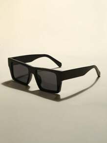 1pc New Western Style Men's Fashion Simple Square Fashion Glasses, Cyberpunk Streetwear Hip Hop Party Essential Glasses