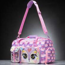 1pc Kids Animal Duffle Bag Girl Travel Bag Gifts Overnight Bag For Girl Tote Bag Sleepover Bag For Girls Gym Dance Bag With Shoes Compartment