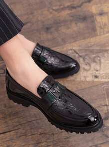 Men's Casual Print Decor Party/Formal Shoes, Office Shoes, Wedding Shoes, British Style