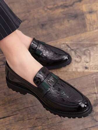 Men's Casual Print Decor Party/Formal Shoes, Office Shoes, Wedding Shoes, British Style