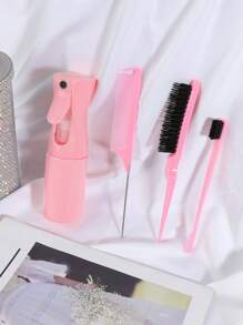 喷壶梳套装造型梳套装，3 件光滑后发刷套装，含 1 件边缘刷 1 件发刷 1 件鼠尾梳，梳理婴儿头发的梳理刷，适合返校使用