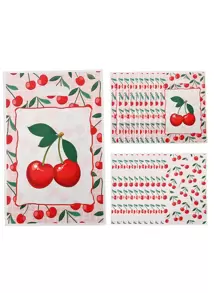 30 pièces Sacs cadeaux à motif d'impression de cerises, sacs fourre-tout en verre plastique, sacs d'emballage cadeaux style rustique à motif de cerises, fournitures de décoration pour anniversaire, fête de famille, articles de fête, fournitures d'emballage cadeaux, sacs d'emballage cadeaux amusants