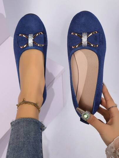 Casual Black Suede Mary Jane Flats, Button Decor, Women Round Toe Slip On Shoes - Comfortable For All Seasons, TPR Outsole