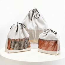 Suede Dust Bags Transparent Storage Bag For Luxury Handbags Women Drawstring Organizer Accessories - White - View 2