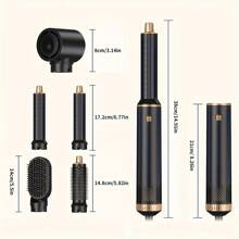 5-In-1 Hot Air Brush Set - Detachable Hair Dryer, Styler, Volumizer, Straightener & Curling Wand - 110V US Plug, Powerful 800W