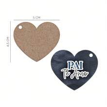 Deliquadros Kit c/ 20 unidades Porta Retrato + Chaveiro Presente Dias dos Pais Coração Personalizado MDF - HT0020 - Visão 2
