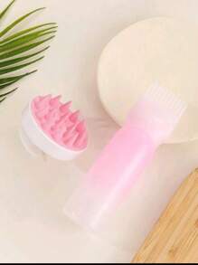 2 piezas, 1 pieza Botella de limpieza en seco con dientes Botella de champú Botella de tinte para el cabello Botella de presión para salón de belleza Botella con escala Botella para permanente Suministros para peluquería, y 1 pieza Peine de champú Masajeador del cuero cabelludo, Masajeador del cuero cabelludo 2 en 1 para cabello seco/húmedo Cepillo de champú Cepillo para el cuidado del cuero cabelludo, Adecuado para hombres y mujeres