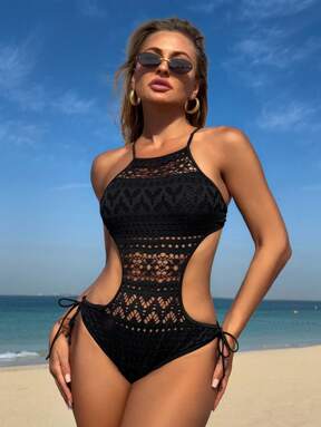 2025 年夏季新款蕾丝连体波西米亚风收腰性感修身泳衣