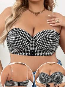 大码女士时尚前扣式带钢圈文胸