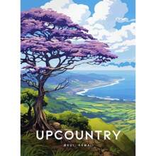 电脑夏威夷拉海纳复古旅行海滩风景帆布画现代房间家居装饰画无框