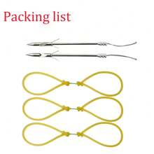 1 Set Outdoor Fishing Slingshot Accessories, 3pcs Rubber Bands + 2pcs Stainless Steel Fishing Tackle