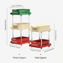 多機能コーヒー＆ティーバッグ収納オーガナイザー-オフィス＆ホームコーヒーバー用引き出し付き2/3段コーナー卓上ラック - マルチカラー - チェックする 4