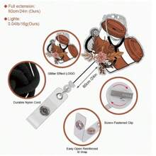 1 pieza Carrete retráctil médico giratorio 360° con diseño de estetoscopio y café, hecho de resina ABS, clip para sostener identificación para médicos y enfermeras