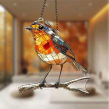 1 Stück Robin Sonnenfänger, Acrylschild, Szenendekoration, Wanddekoration, ideal für Küche, Landhausstil Dekoration, Garten, Landhaus, perfektes Geschenk für Tierliebhaber, Vogelliebhaber, kreatives Geschenk