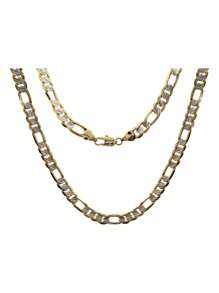 Cadena 3x1 Gruesa Diamantada Hombre Chapa Oro 14k - Dorado - Ver 1