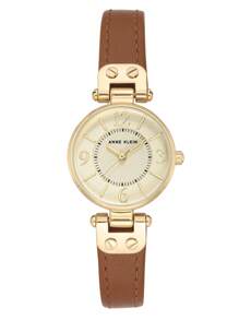 Anne Klein Women's Brown Leather Strap Watch With Champagne Dial Wrist Quartz Analog Watch For Ladies Elegant Chic Gift Waterproof Watch,10/9442CHHY - Brown - View 7