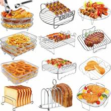 Air Fryer Baking Rack Metal Square/Round/Rectangle Oven Grill Racks Airfryer Accessories For Cosori,Instant Vortex,Gourmia,Foodi