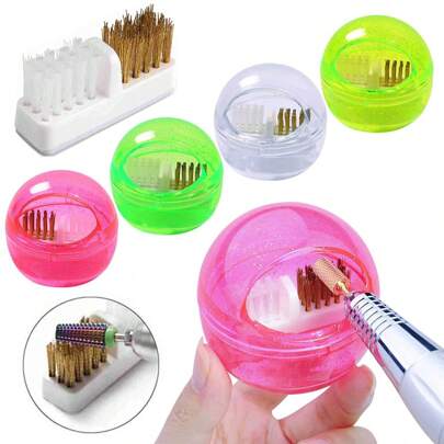 Rengöringsborste för nagelborr, rengöringslåda för dammborttagning av koppartråd, slipborste för mjuka och hårda borrar, rengöringsverktyg för nagelkonst