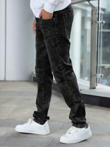 Men's Elastic Simple Daily Pockets Denim Jeans