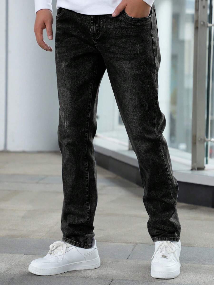 Men's Elastic Simple Daily Pockets Denim Jeans