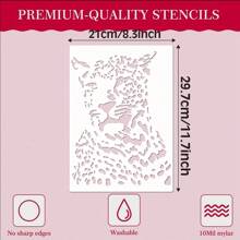 1pc Leopards Pattern Hollow Template Animal Leopard Painting Template For Fabric, Picture Frame, Wall, Crafts DIY Spray Painting Leaking Printing Plate