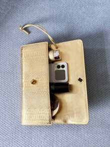 Dedoo Burgundy Bag Cherry Red Envelope Wine Red Envelope Upscale New Handbag European And American Fashion Crocodile Flip Hand Organ Bag Dinner Bag Shoulder Bag Messenger Bag., Bags Ladies Elegant, Bag For Women Elegant, Luxury - 金色 - 查看 8