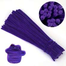 Value Pack 100Pcs Assorted Colors Flexible Fabric Pipe Cleaners With Step-By-Step Video 8mm/0.31inch Bolder DIY Craft Supplies For Handmade Decorations And Projects, Twister Set With Two Color Options, Pipe Cleaner Flower Kits - Multicolor - View 17