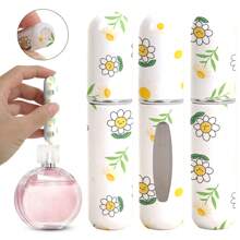 1 件时尚简约风格印花 5ml 香水喷雾瓶 - 多色选择 - 可再填充便携式旅行迷你雾化器 - 化妆品泵分配器，香水瓶