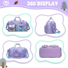 1pc Kids Animal Duffle Bag Girl Travel Bag Gifts Overnight Bag For Girl Tote Bag Sleepover Bag For Girls Gym Dance Bag With Shoes Compartment