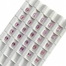 100% Sakura Pink Sapphire Loose Emerald Cut Gemstone For Charms Advanced Jewelry Making Materials DIY - Cherry Blossom Pink - View 6