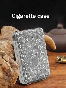 New 3-Slot Metal Cigarette Case Holder, 16-Capacity, Engraved Design, Crush Resistant, Inspired By