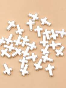 50 件 ABS 仿珍珠十字珠适用于项链手链耳环 DIY 珠宝配件 - 串珠 - 查看 2