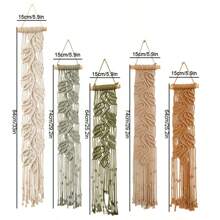 1pc Macrame Wall Hanging Bohemian Decor, Hand-Woven Leaf Shape Colorful Tassel Wall Tapestry - Multicolor - View 9