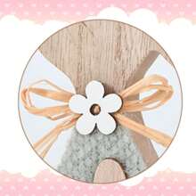1 Pair 8x18cm Wooden Easter Bunny Decor, Hand-Painted DIY Wooden Craft Tabletop Bunny Figurines