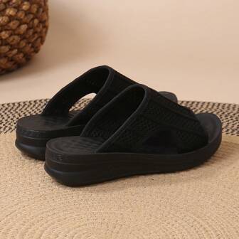 全新斜纹面料按摩鞋垫，轻便，减震，舒适，一脚蹬女士凉鞋 66001