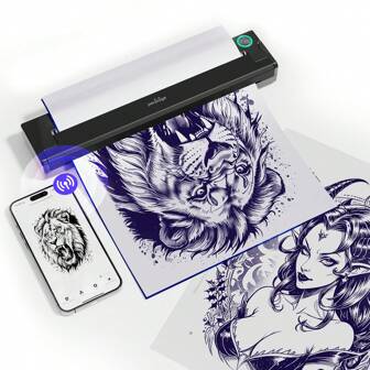 PeriPage PeriPage 40 Pcs Tattoo Transfer Paper, Tattoo Stencil Paper For Tattooing, Unique Tattoo Tracing Paper Suitable For Freehand Drawing And Thermal Copying, A4 Size