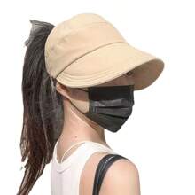 1 pieza Visera de sol con Top abierta, diseño de tela de red anti-UV de verano, protector facial elegante, apto para usar mascarillas