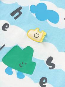 Balabala Baby T-Shirt, 2025 Summer Stylish & Cute Top - Blue Tint - View 8