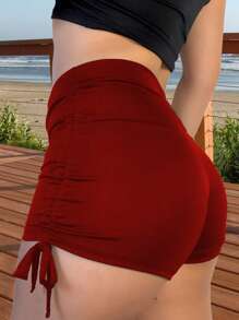 Sunkini Bikini Shorts With Side Adjustments Tie - Đỏ - Xem 2