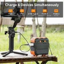 FF Flashfish Flashfish 120W Portable Power Station, 98Wh/26400mAh Solar Generator Backup Power Battery Pack With AC/Type-C/USB/Flashlight, 110V Power Bank For Charging Laptop Phone Tablet In Camping RV Van Trip - US A Type Plug(110-127V) - View 2