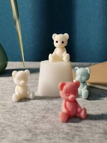 1 pezzo Stampo in silicone minimalista a forma di orso seduto, adatto per uso quotidiano casual